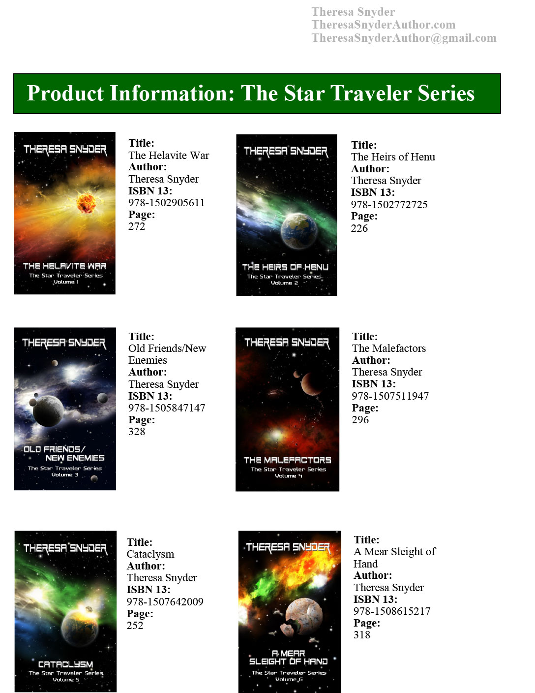 Product info: The Star Traveler Series